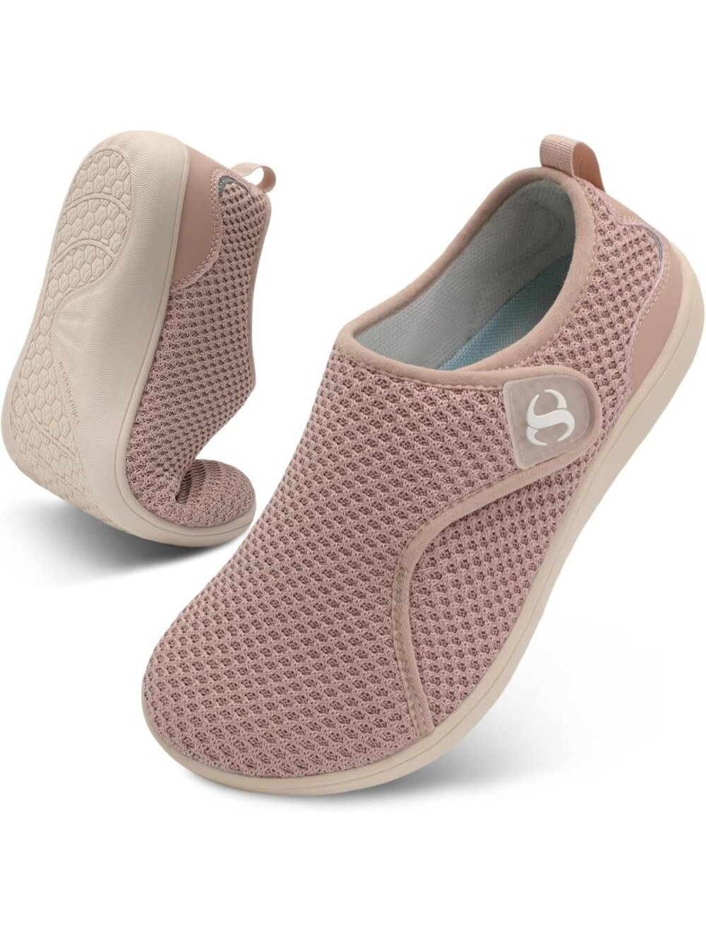 👑Women's Pink Knitted Comfortable  Neuropathy Adjustable Wide Width Sneakers